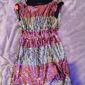 Pink and silver glitter dress